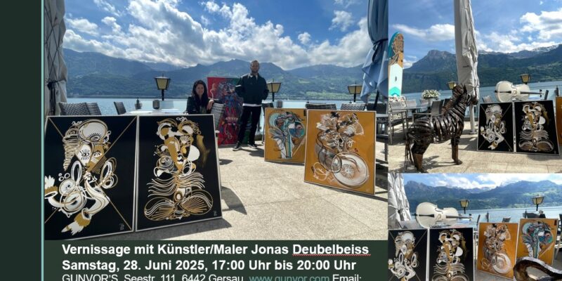 Vernissage mit dem Schweizer Künstler Jonas Deubelbeiss und Gesang von Gunvor